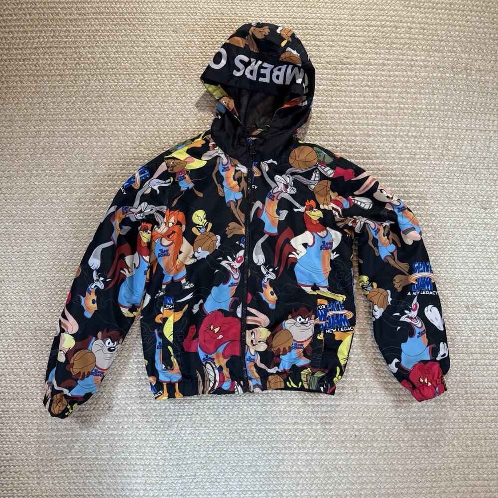 Looney Tunes Space Jam Members Only Windbreaker Jacket Black Size 14/16 Teens